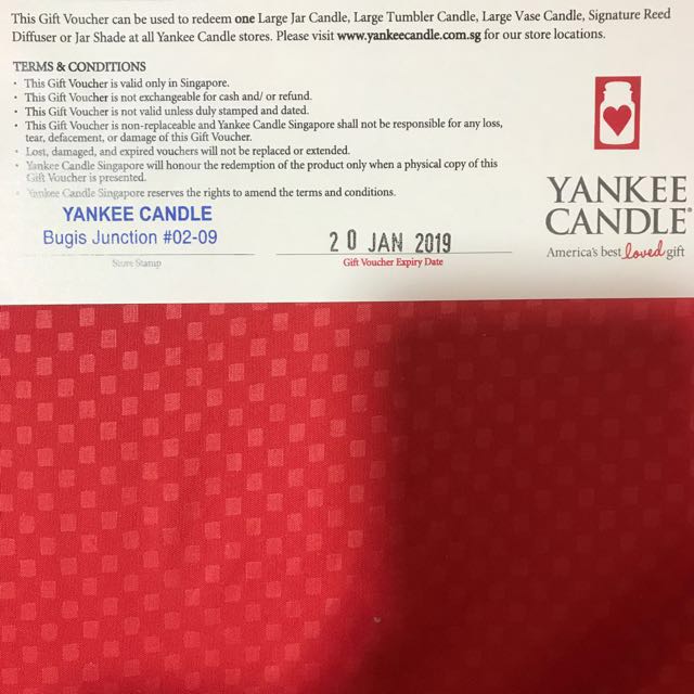 Yankee Candle Gift Voucher, Tickets & Vouchers, Vouchers on Carousell