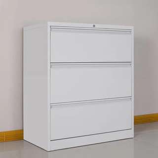 Filing Cabinet Long 3 Drawer  White Color