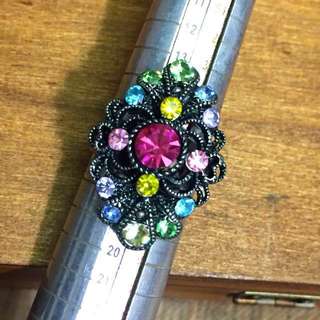0️⃣0️⃣3️⃣ Vintage Retro Colorful Gemstone Ring Adjustable629954173621791126