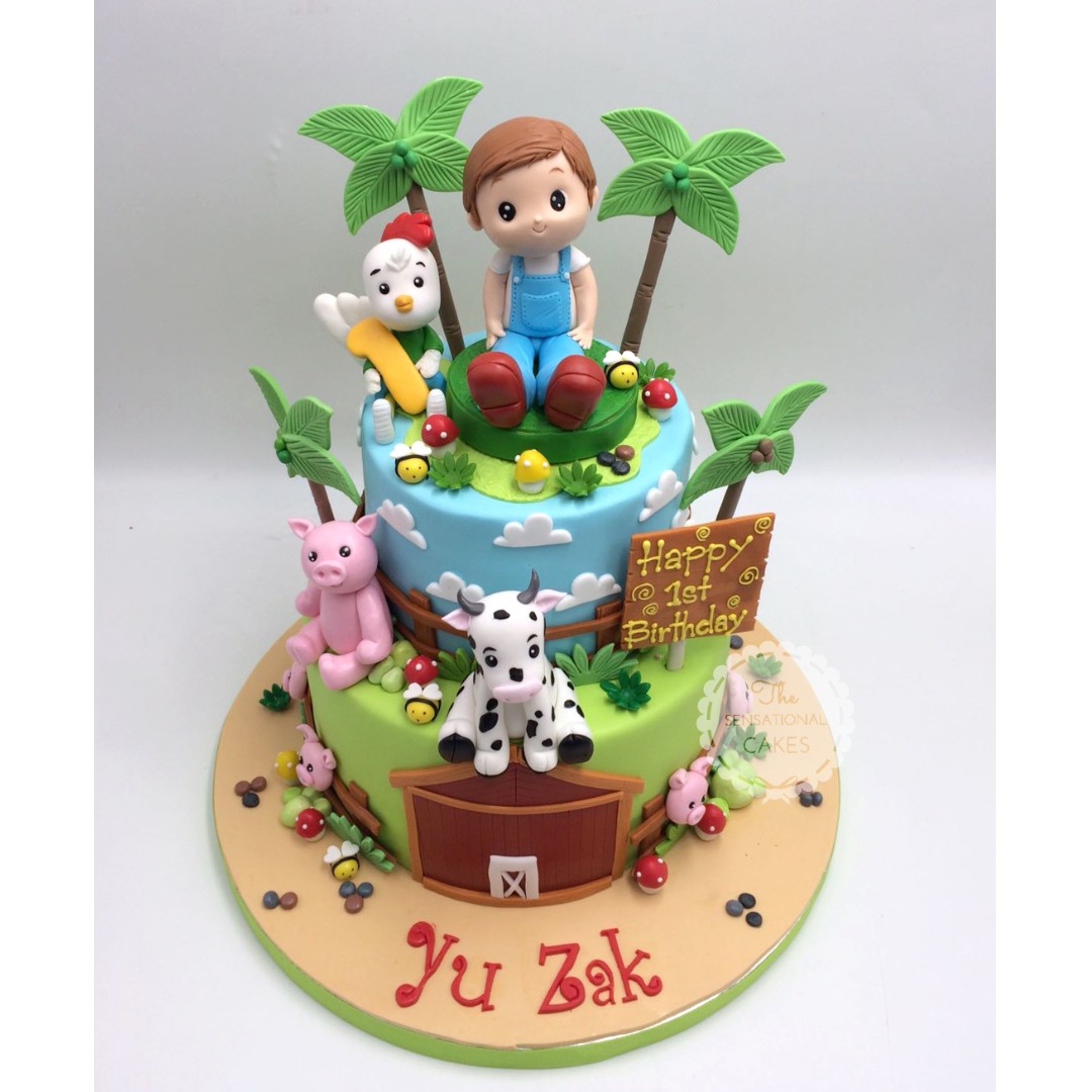 Barnyard Farm Animals For Baby Boy 1st Birthday Singaporecake Food