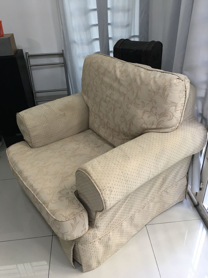 Beige Sofa Set, Furniture & Home Living, Furniture, Sofas on Carousell