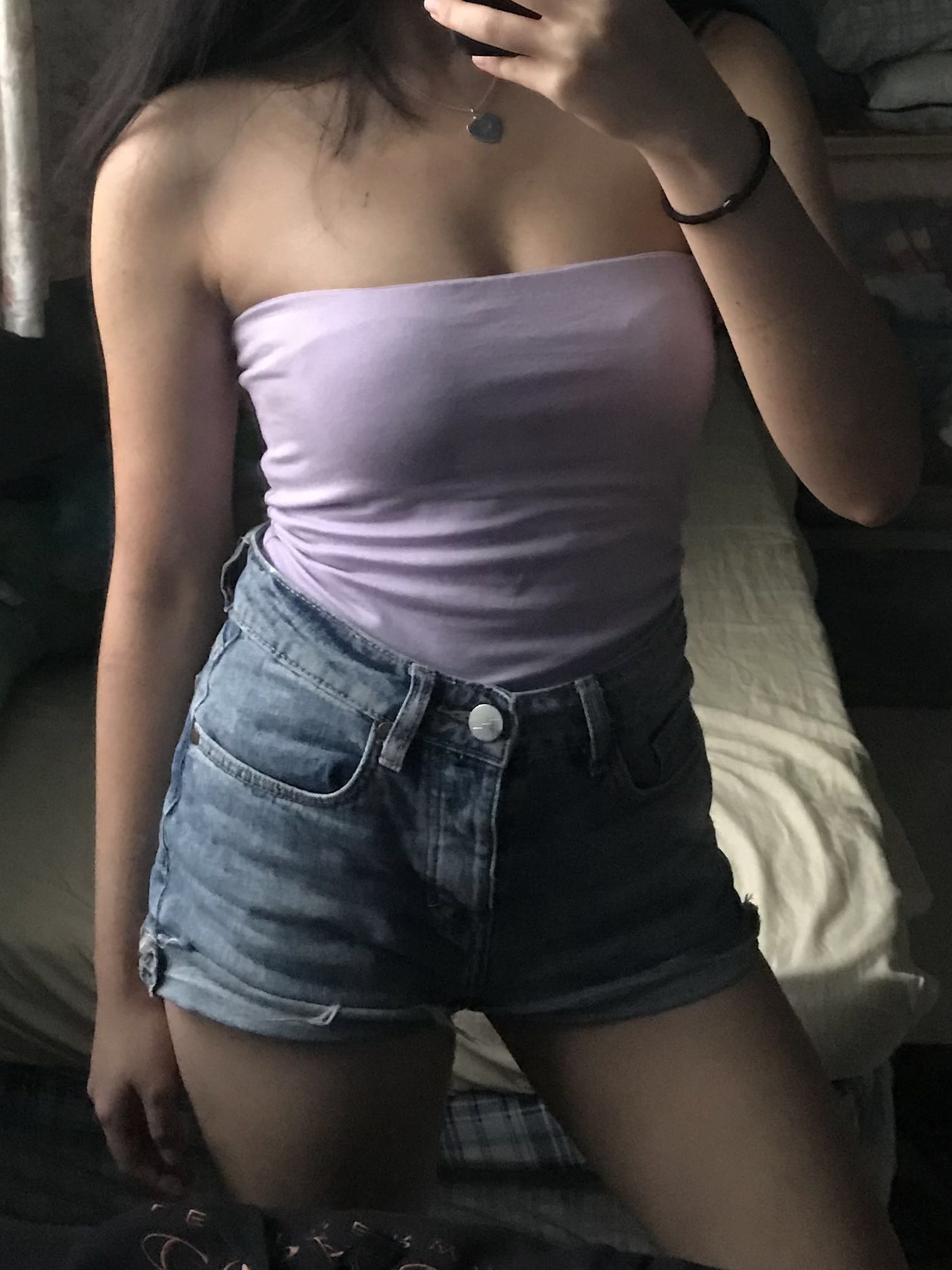 Lilac cheap boob tube