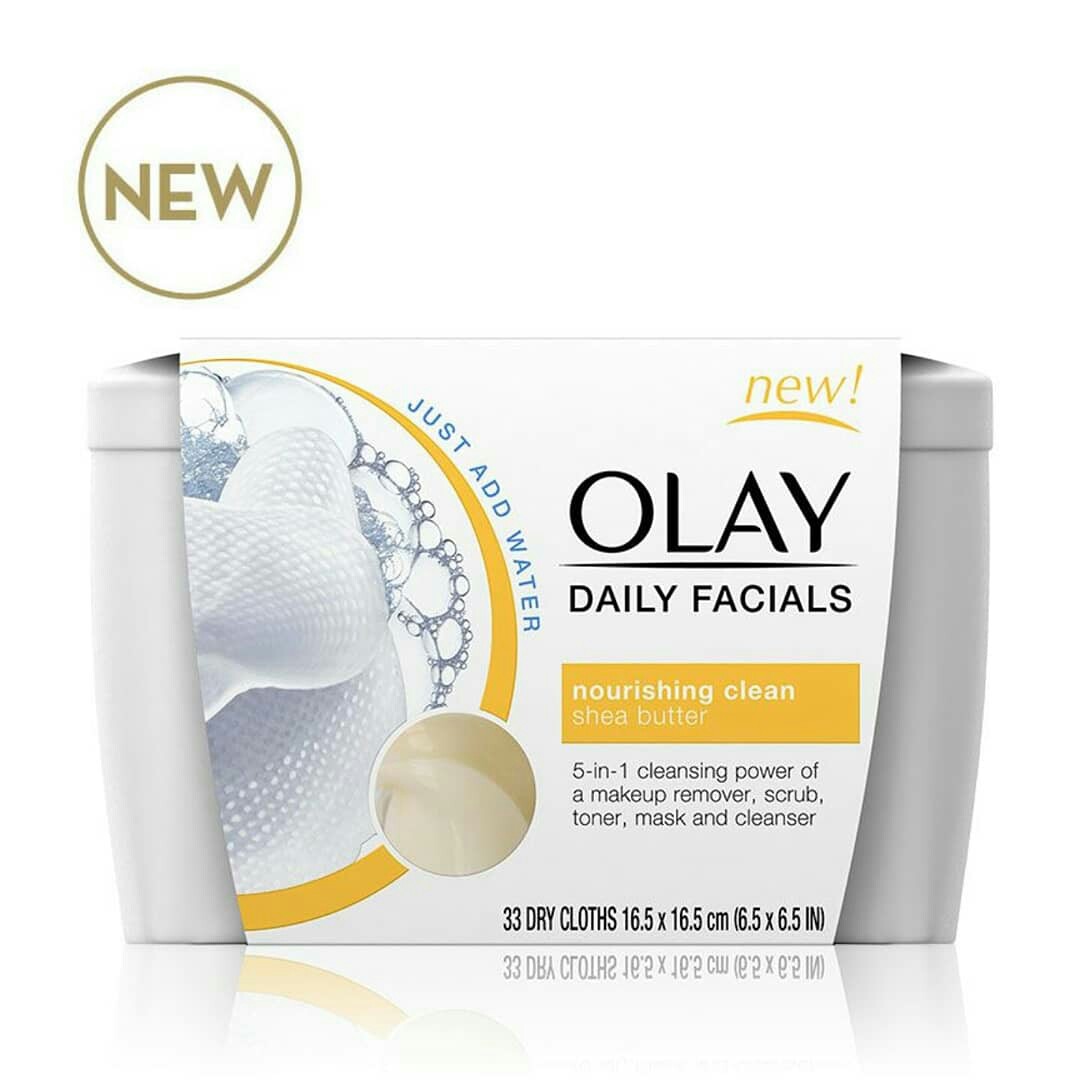 Olay Daily Facial Nourishing Cleansing Cloths Tub W Shea Butter