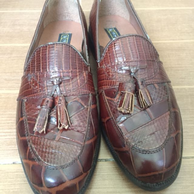 stacy adams snakeskin loafers