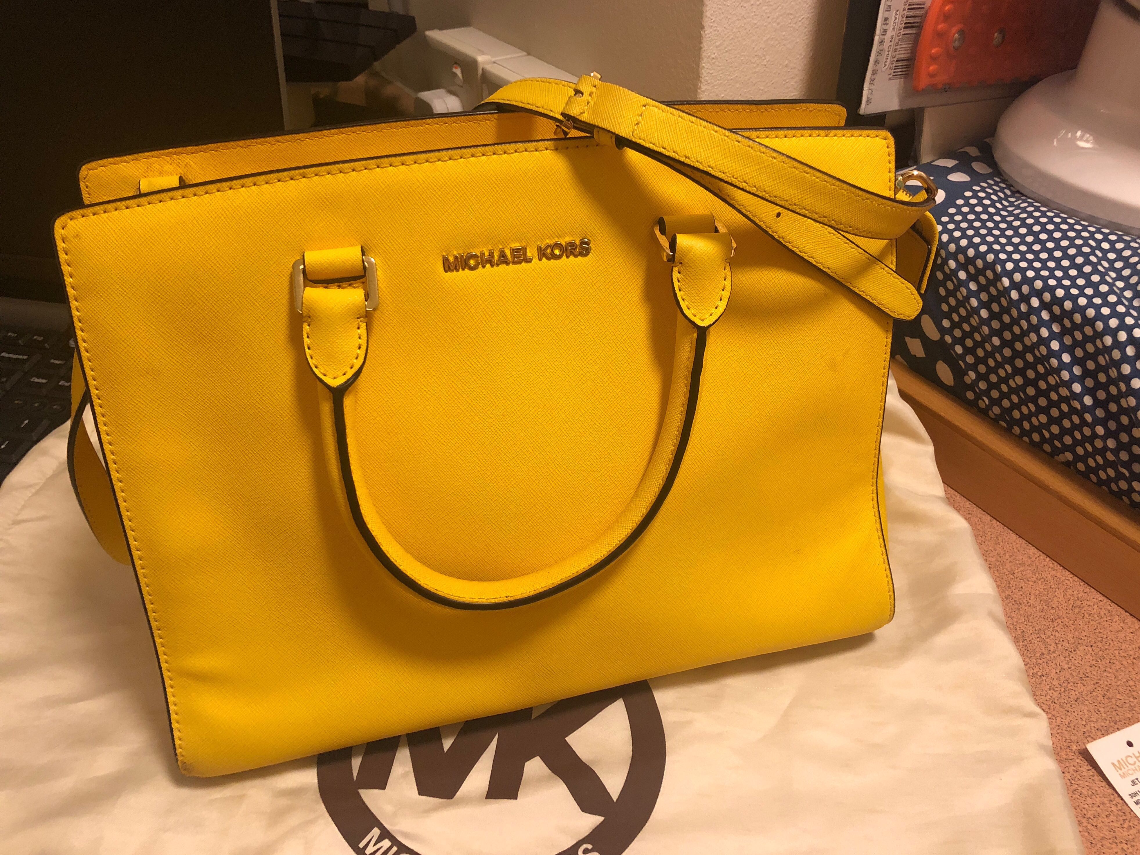 michael kors purse yellow
