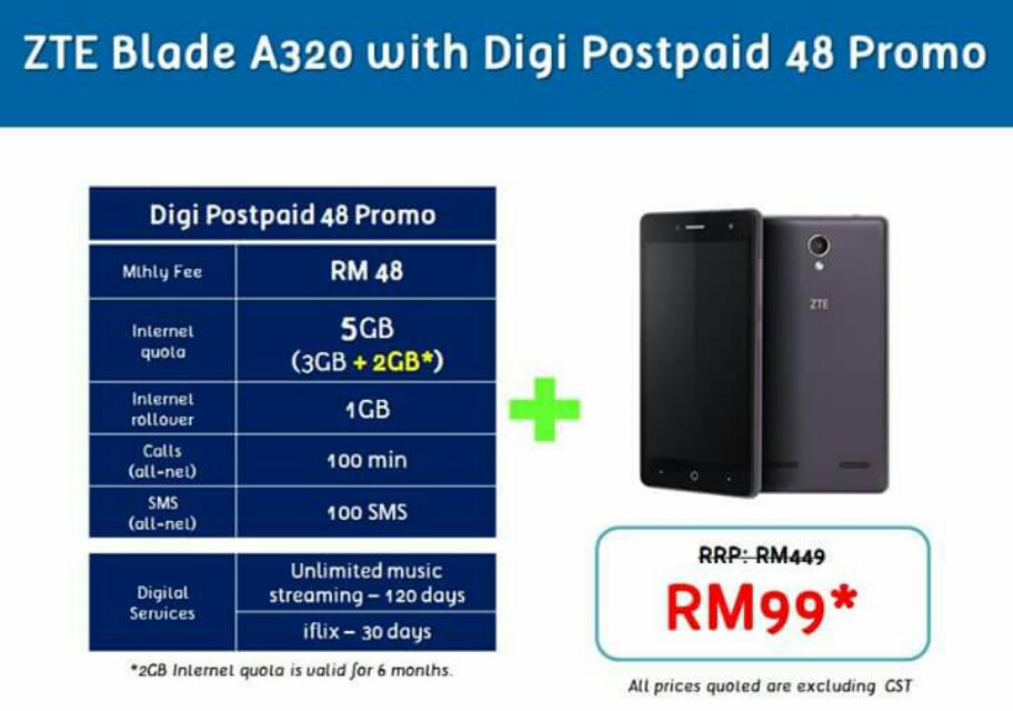 Zte A320 Digi Postpaid Mobile Phones Tablets Android Phones Others On Carousell