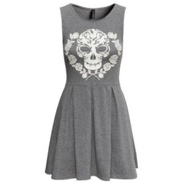 h&m skull dress