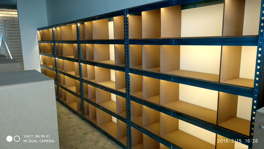 Boxes Display Rack With LED Light ( Boltless ) Custom Made, Furniture ...