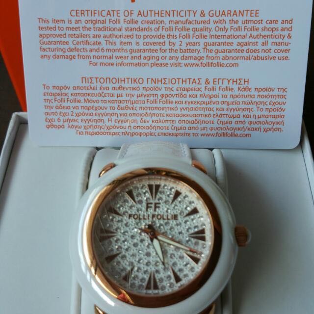 Brand new Folli Follie white colour watch with Rose Gold