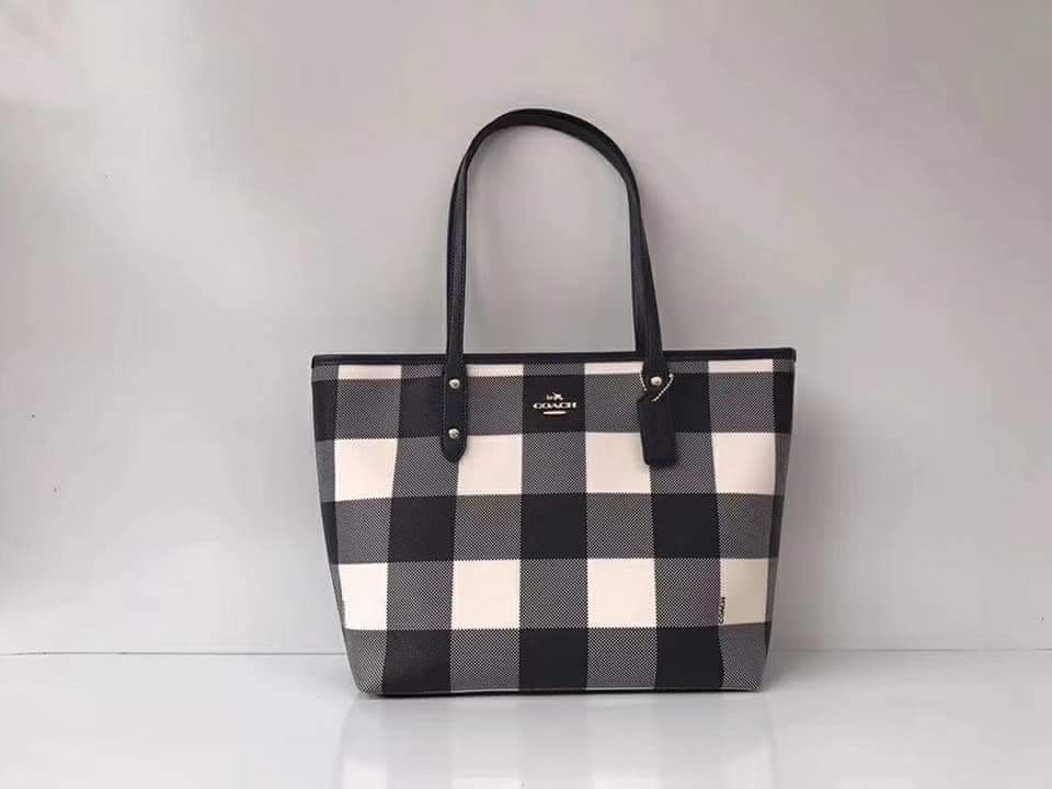 Coach 26147 CITY ZIP TOTE WITH BUFFALO PLAID PRINT