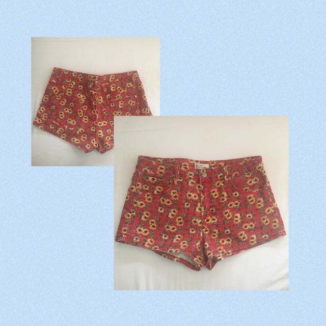 high waisted sunflower shorts