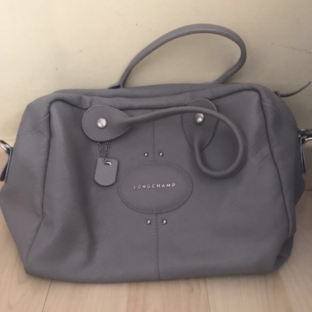Longchamp Quadri Grey Fesyen Wanita Tas Dompet Di Carousell