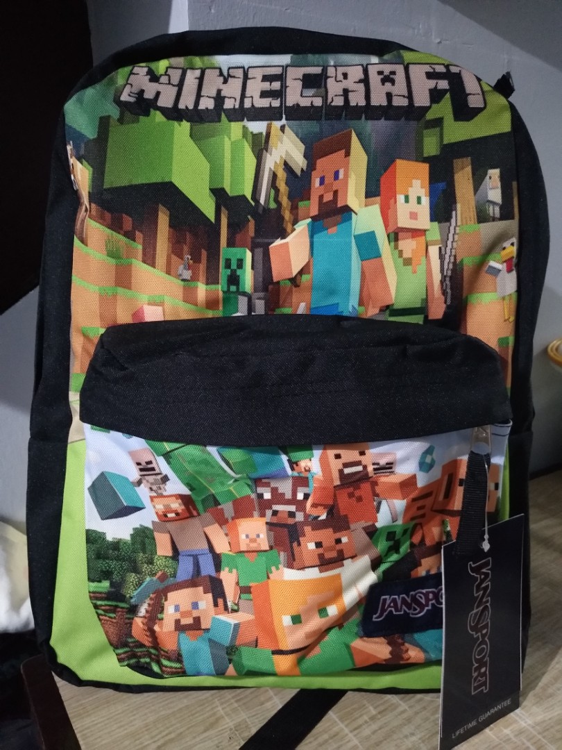 Minecraft jansport large authentic backpack Women s Fashion Bags