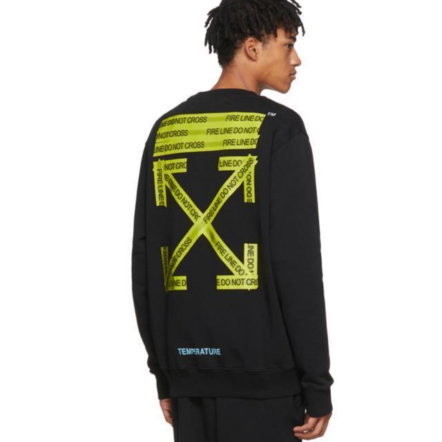 Off white fire sales tape sweatshirt