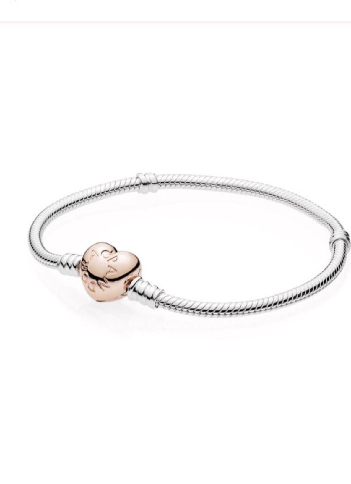 PANDORA Moments Silver Bracelet Rose Heart 100% real & new, 名牌