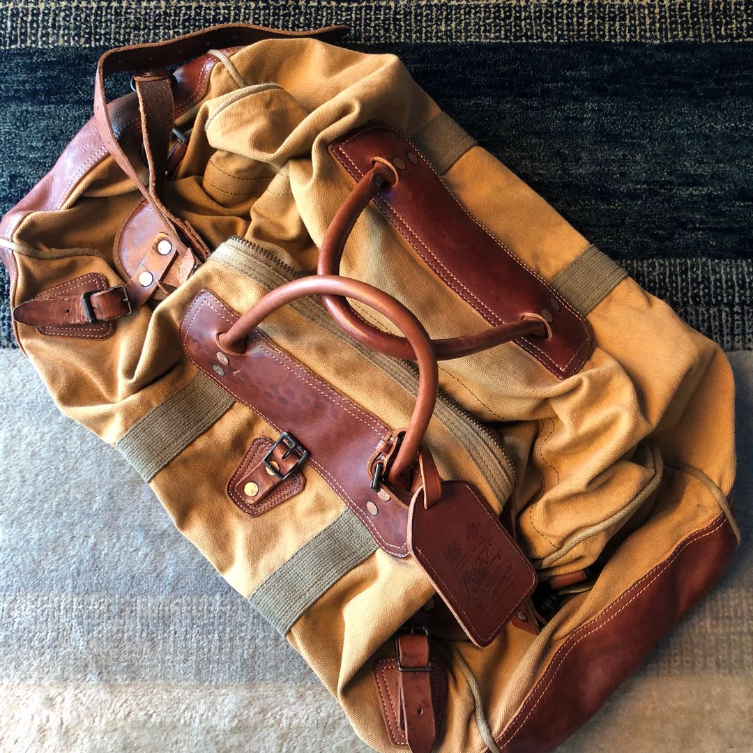 Polo Ralph Lauren Canvas Leather Duffle Bag, Luxury, Bags & Wallets on  Carousell