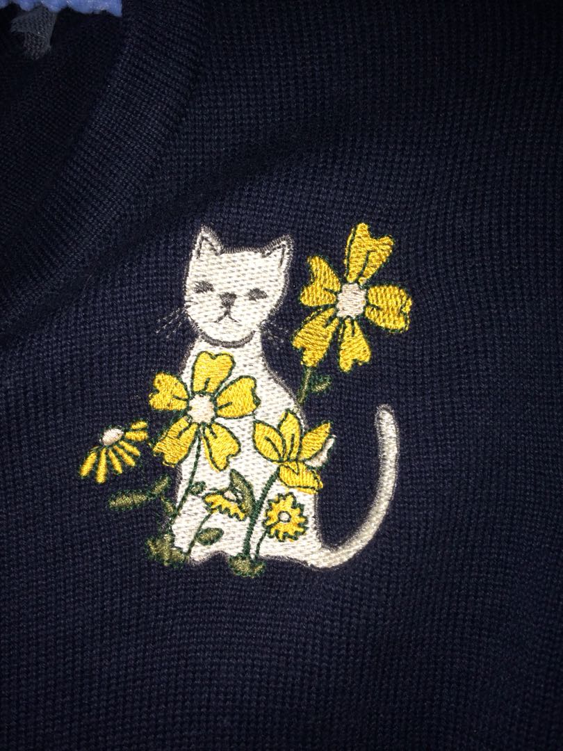 Princess Highway Cat Kitten Navy Cardigan 10 Women S Fashion