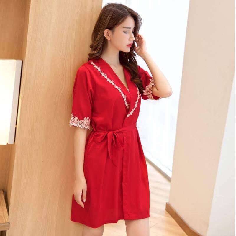 red sleep dress