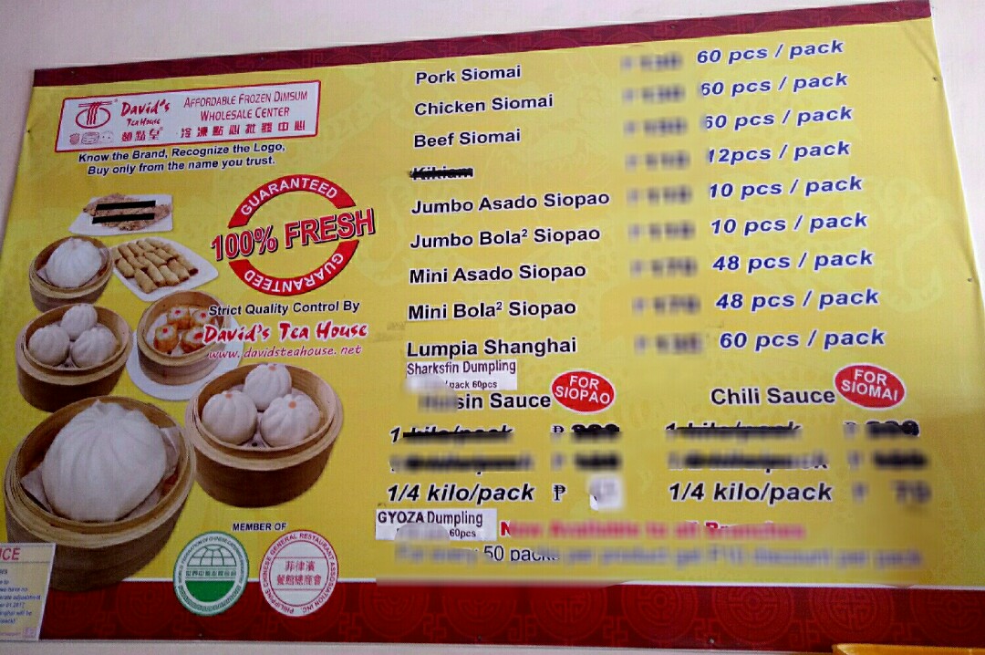 Siomai,dimsum and siopao (David's tea house frozen dimsum ...