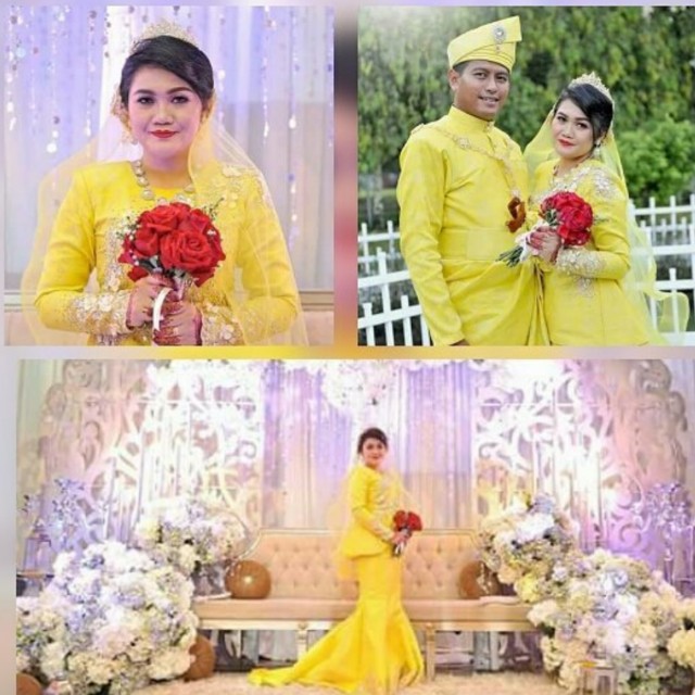 15 Trend Terbaru Design Baju Pengantin Songket  Kuning  