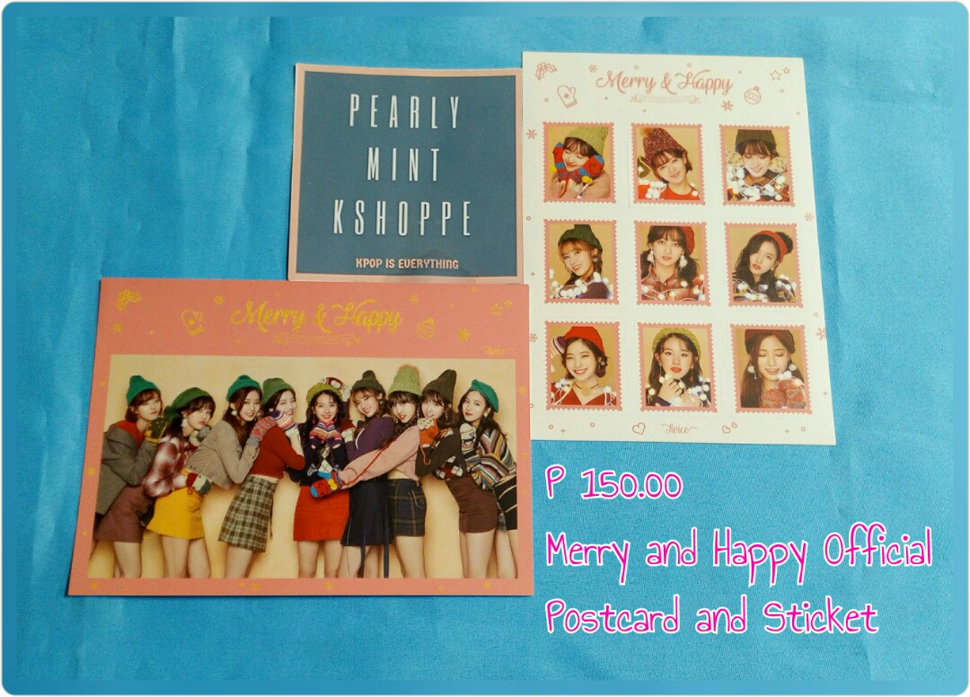 Twice Merry And Happy Postcard Sticker Official Hobbies Toys Memorabilia Collectibles K Wave On Carousell Twice Merry And Happy Postcard Sticker Official Hobbies Toys Memorabilia Collectibles K Wave On Carousell