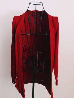 Deep red cardigan