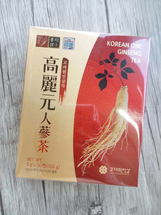 韓國????????高麗元人蔘茶隨身茶包(50包/盒), 嘢食 嘢飲, 飲料- Carousell