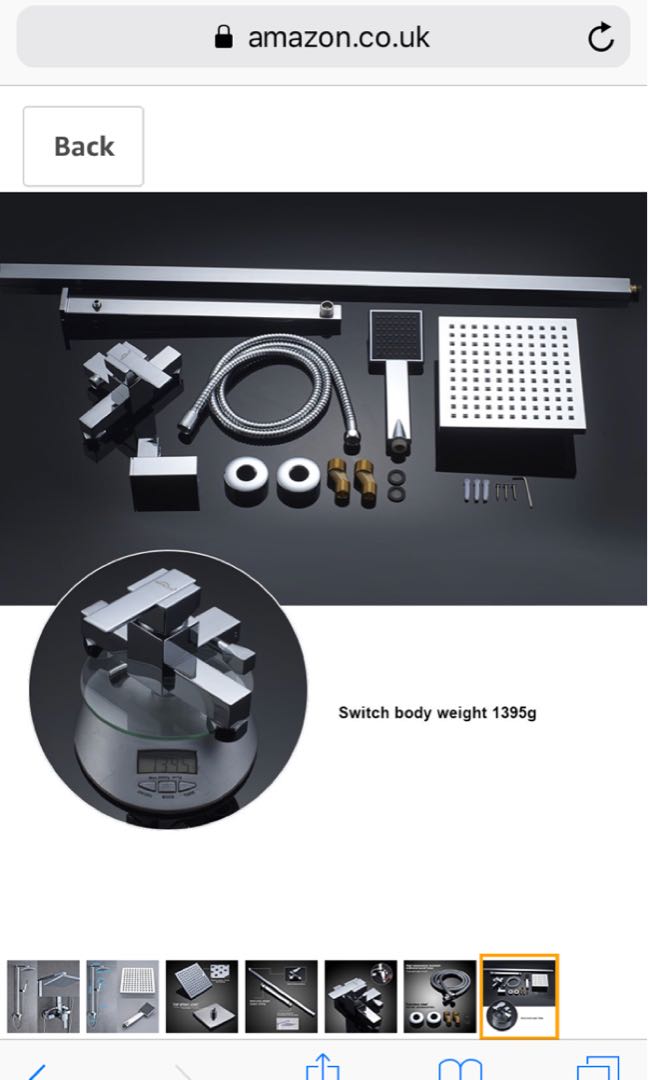 Auralum Bathroom Mixer Shower Set with Square 8" Shower Head and