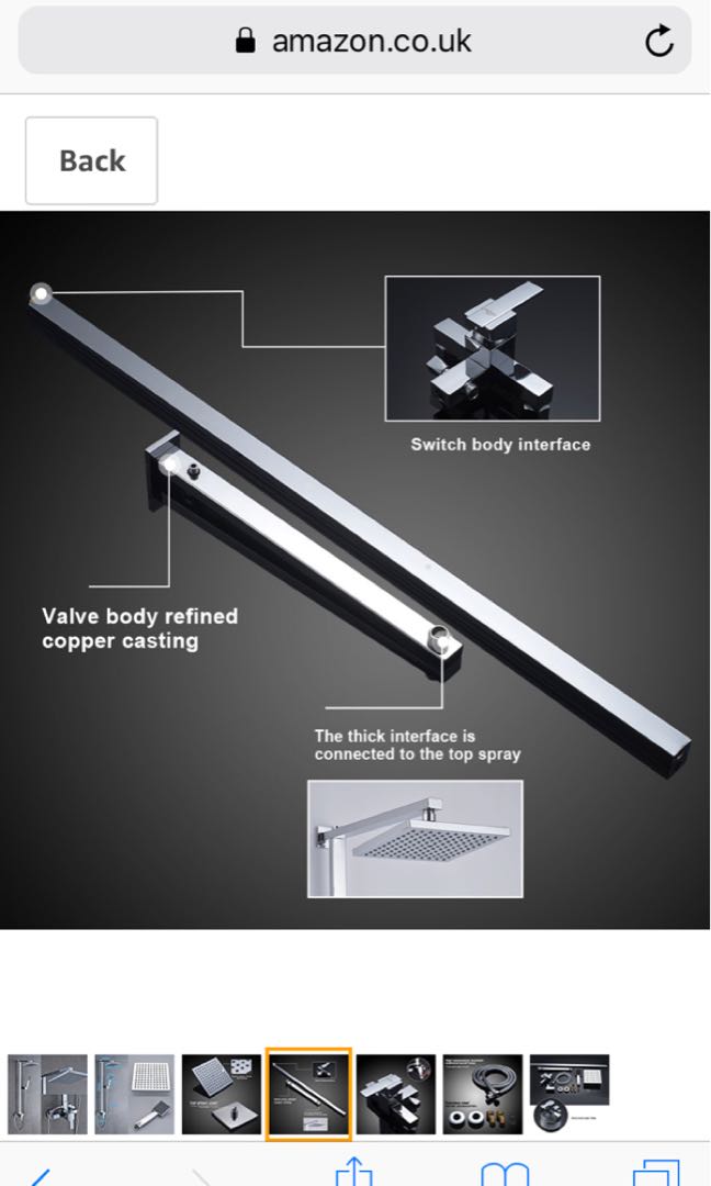 Auralum Bathroom Mixer Shower Set with Square 8" Shower Head and