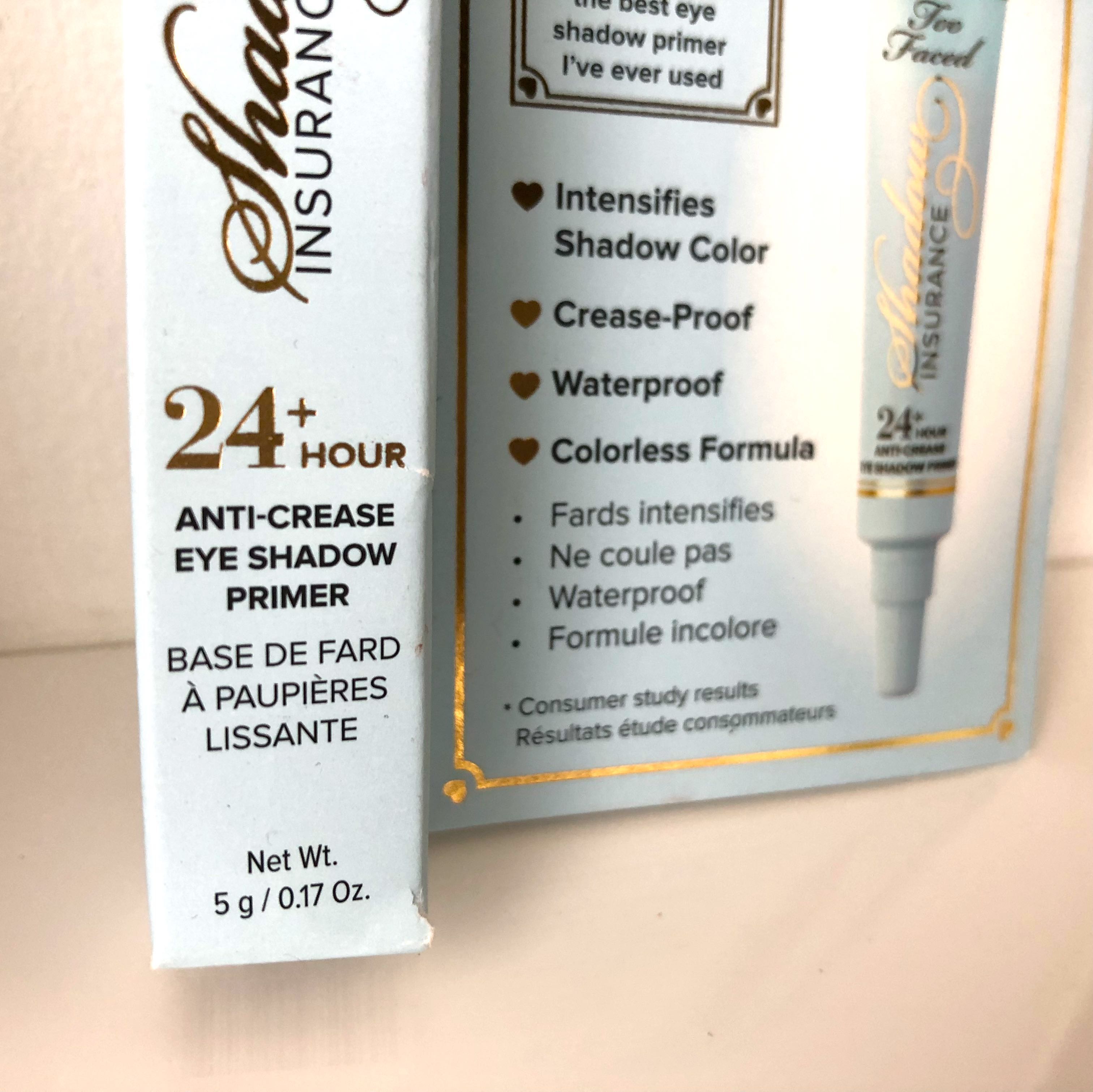 BNIB Too Faced Shadow Insurance 24hour Anti Crease Eyeshadow Primer