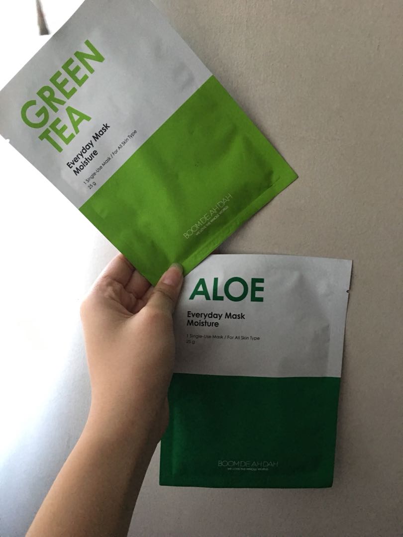 Boom De Ah Dah Face Masks (Green Tea & Aloe Vera), Beauty & Personal