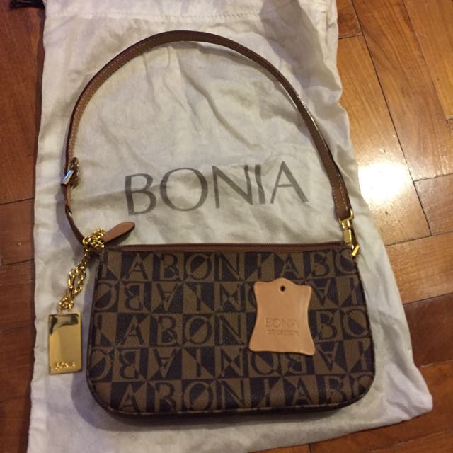 JohairiStore: Authentic BONIA Monogram Leather trim Sling Bag (SOLD)