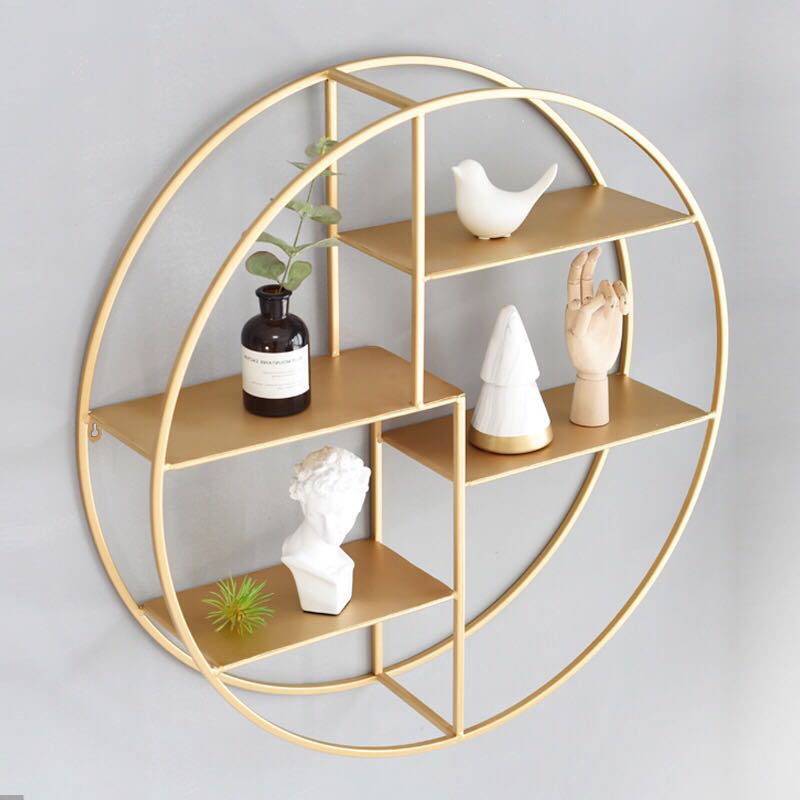 Gold Wall Shelf Wall Decoration Wall Rack Furniture Others