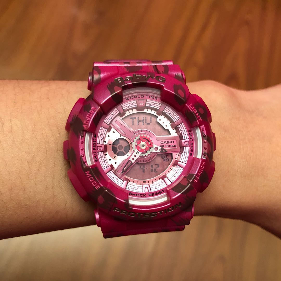 Baby g leopard print watch deals