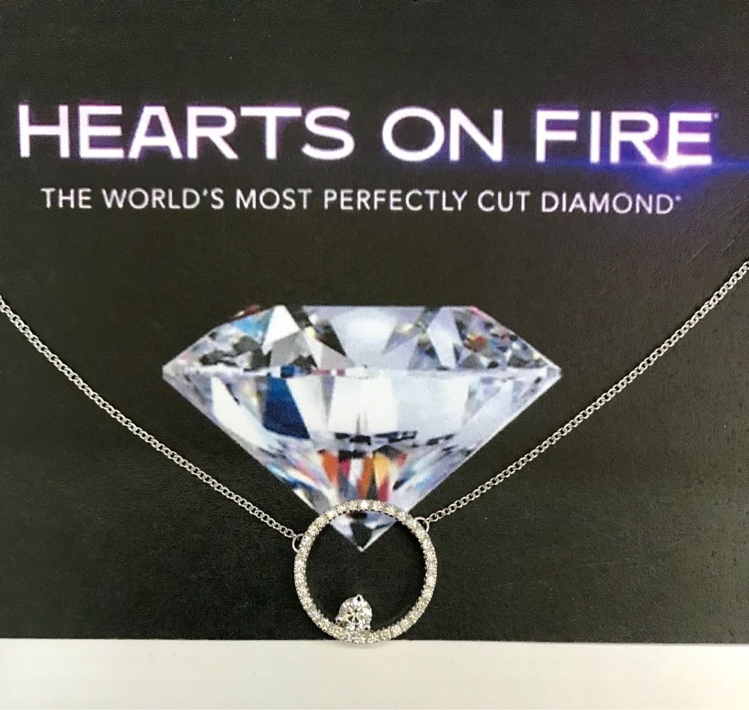 Heart On Fire Circle Diamond Necklace S0118 Luxury Accessories