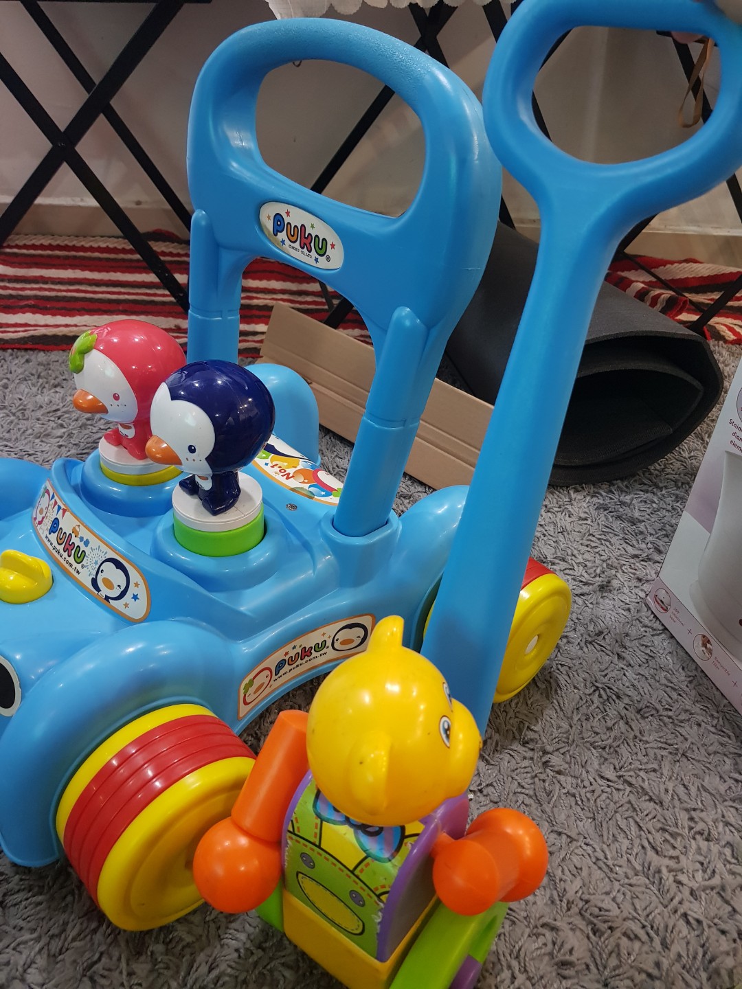 Puku Push Baby Walker blue + bear hand push toy, Babies & Kids, Infant