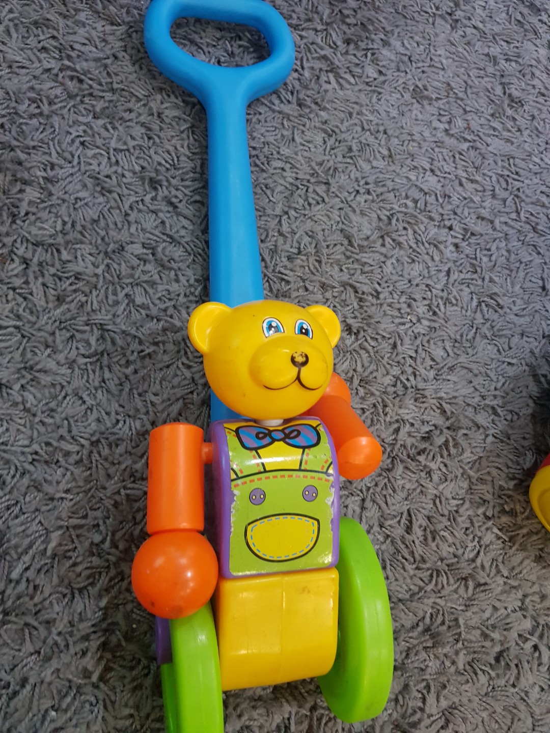 Puku Push Baby Walker blue + bear hand push toy, Babies & Kids, Infant