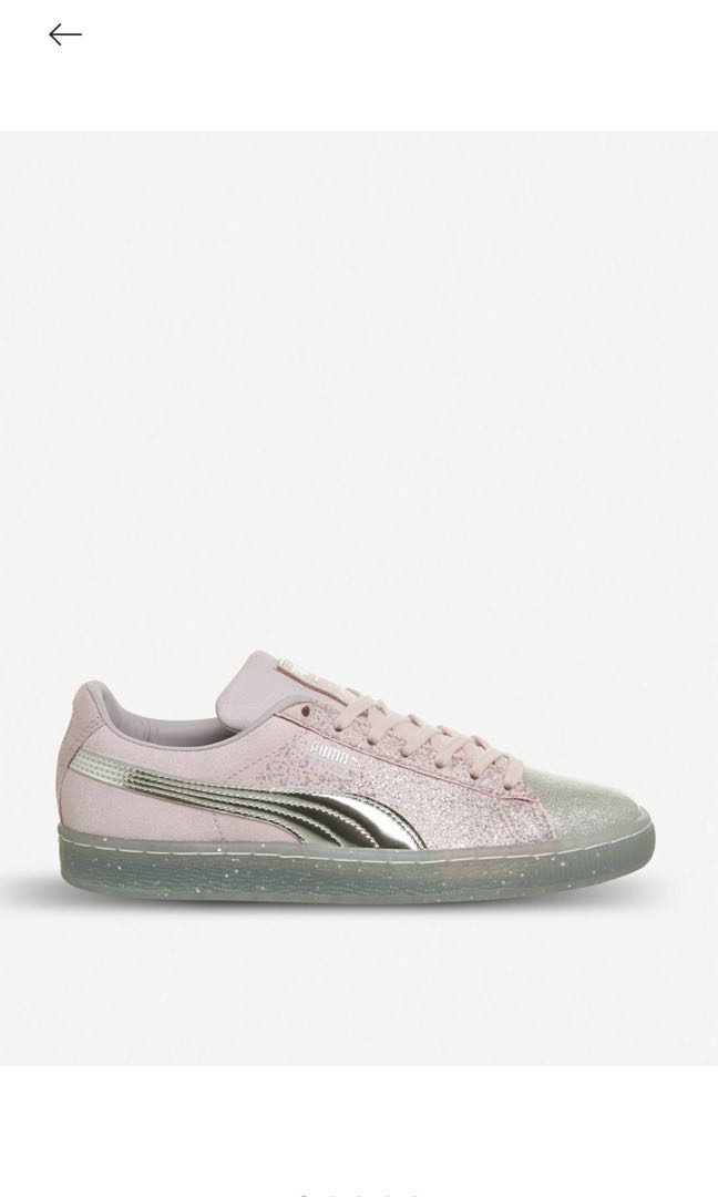 silver glitter puma trainers