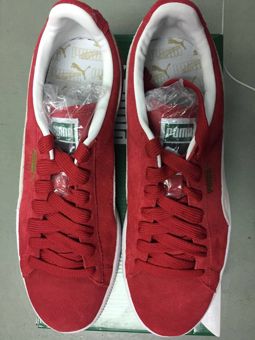 puma suede classic red and white