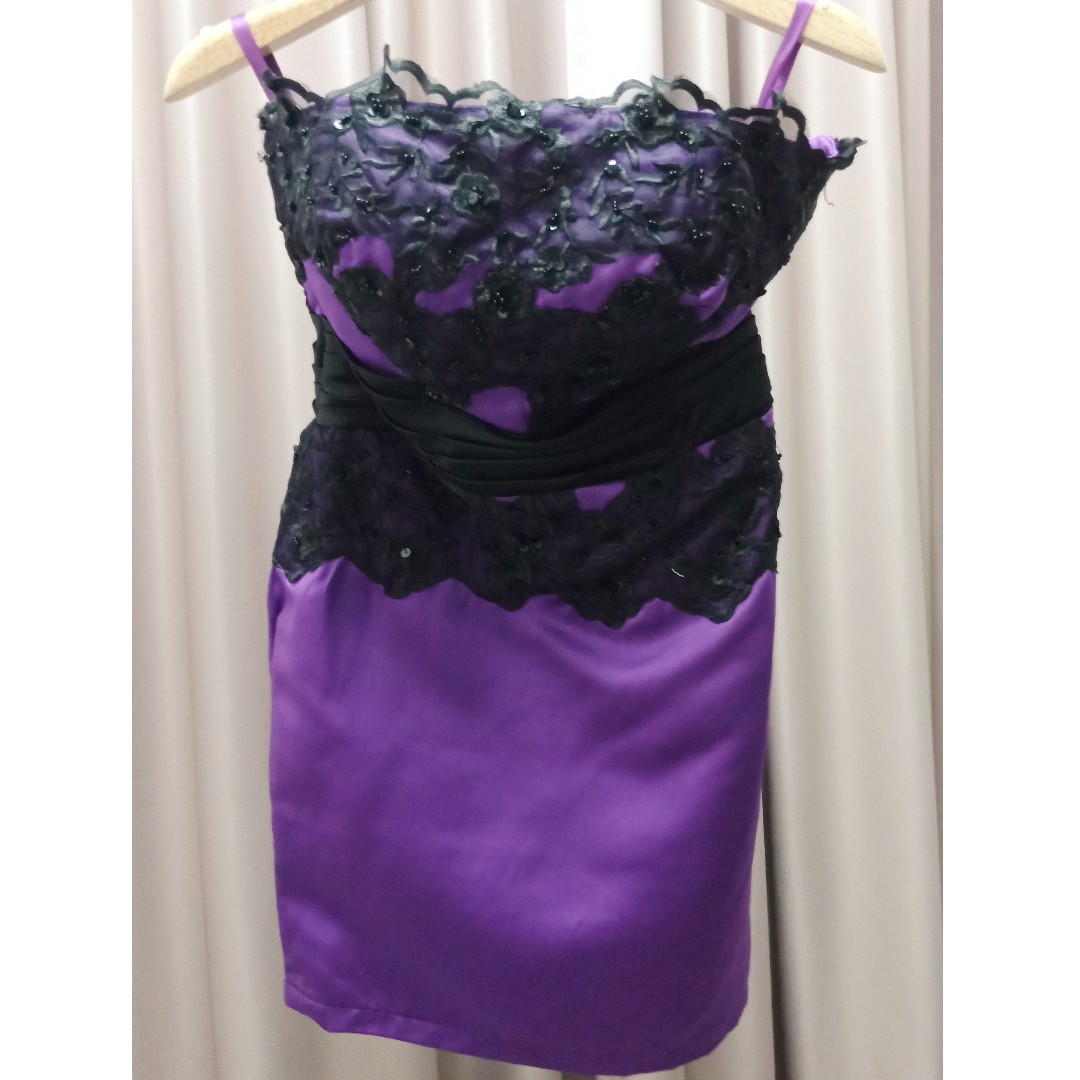 purple short gown