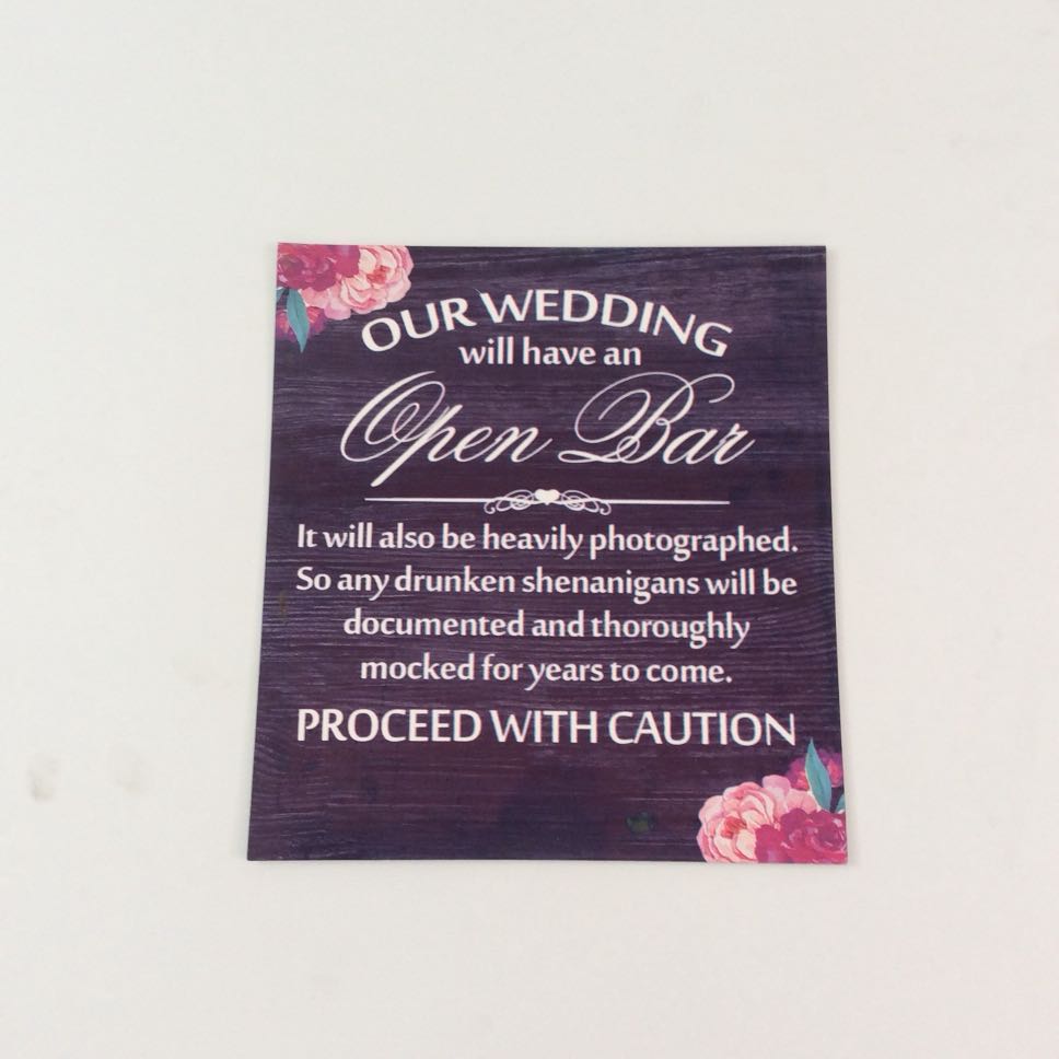 Wedding Signage (Category: Everything Else Others) located in Bay. Submitted by fabfindsforless (Listing ID 163400464, Image 3). Description: WEDDING SIGNAGE 📌1 pc Unplugged Wedding Signage ( Sticker on Sintra/ 5mm / 24”x36”) 📌5 pcs Entourage Signage ( Sticker on Sintra / 3mm / 16” x 8”) 📌1 pc Open Bar Signage.