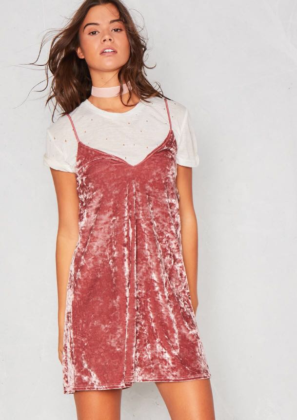 Rose gold velvet dress clearance