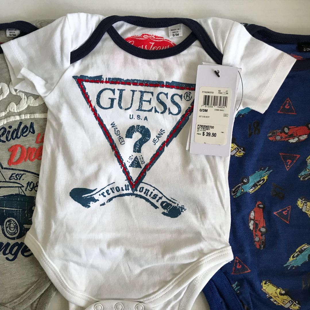 Guess Baby Newborn-24 Months Short-Sleeve Logo Bodysuit