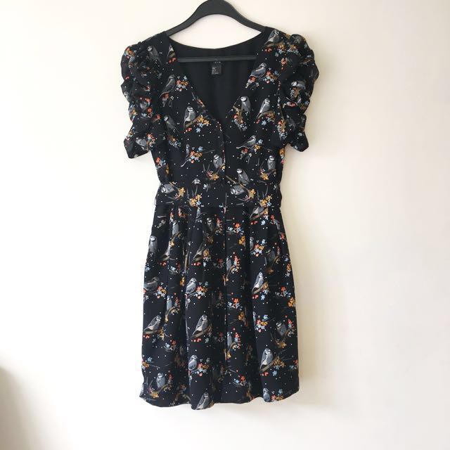 h&m bird dress