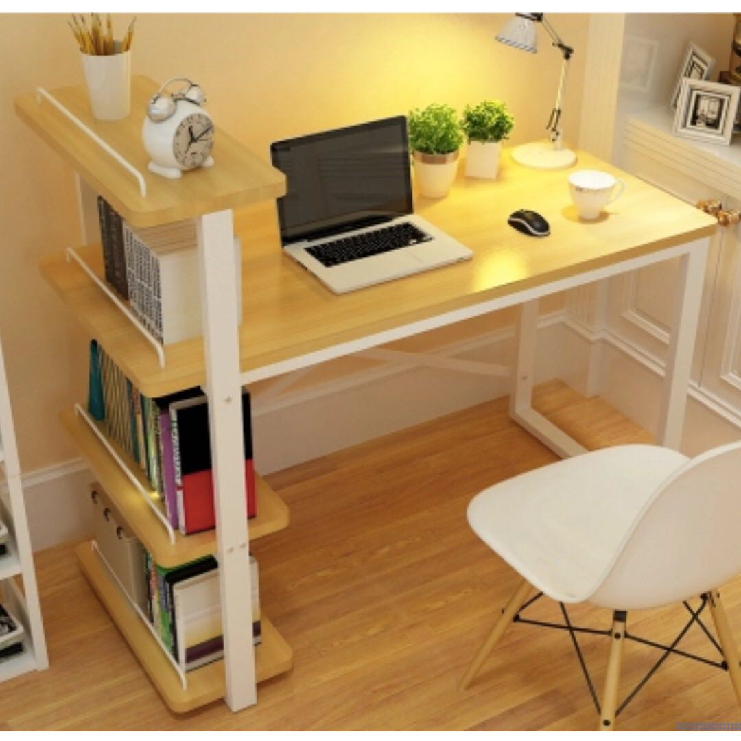 Minimalist Study Table + Book Shelf Combination, Furniture & Home