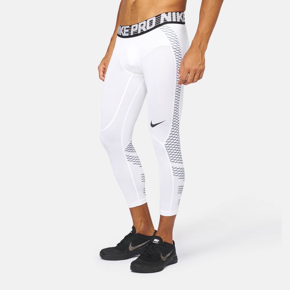 Nike Pro Hypercool Basketball Tights 3/4 White XL, Men's Fashion