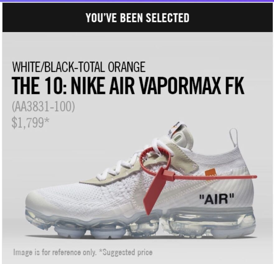 nike x off white vapormax fk