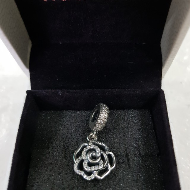 Pandora Shimmering Rose Silver Hanging Charm