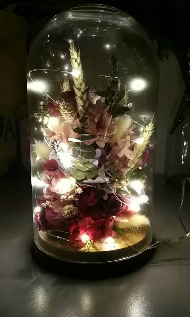 Preserved Flowers Bell Jar Design Craft Art Prints On Carousell