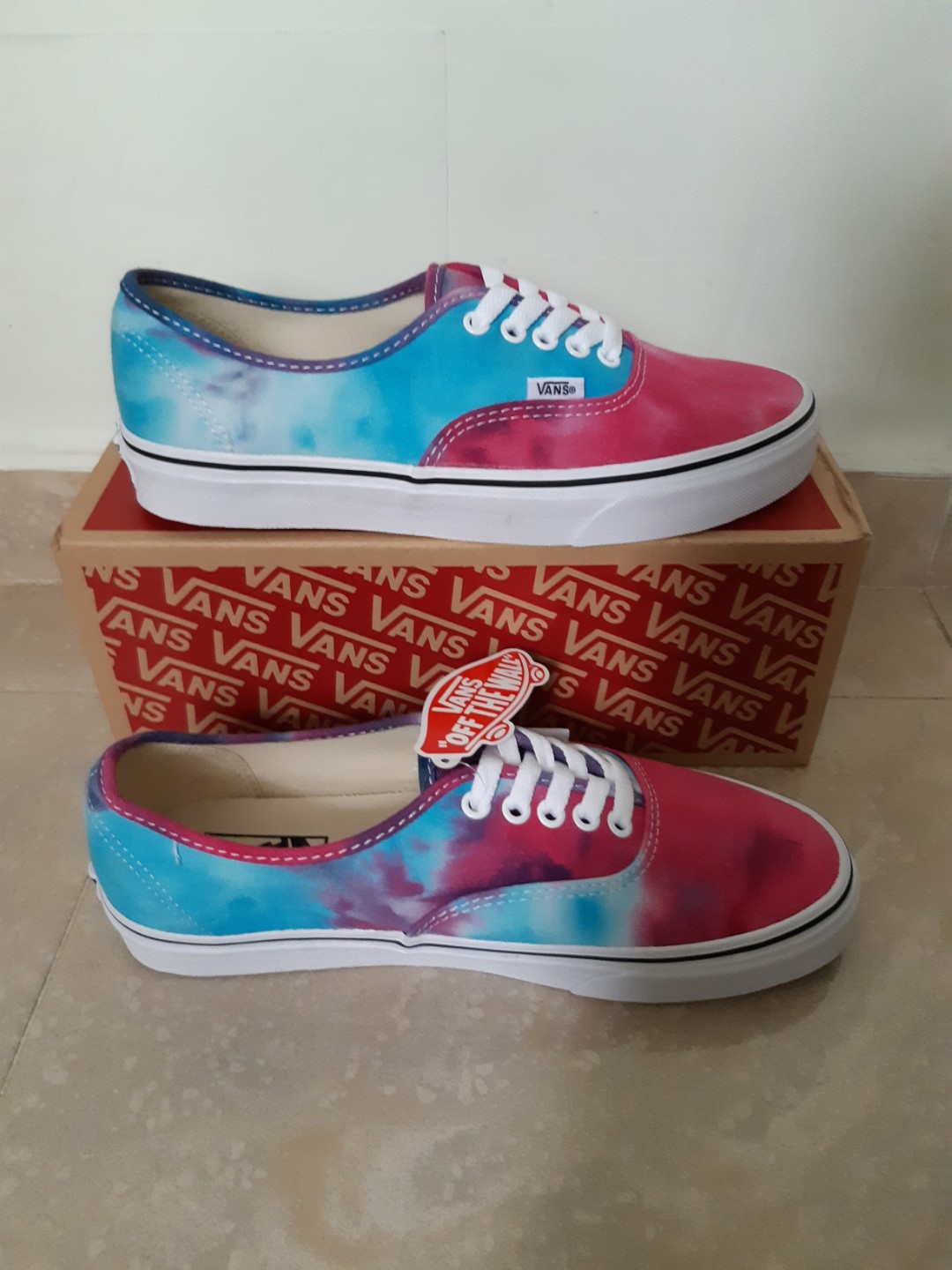 Pink and blue vans shoes sale